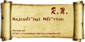 Rajcsányi Márton névjegykártya