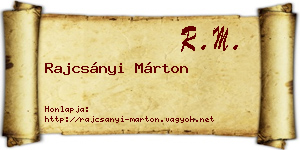 Rajcsányi Márton névjegykártya