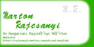 marton rajcsanyi business card